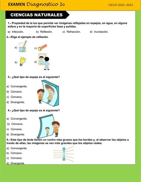 1o EXAMEN DIAGNOSTICO 2021 2022 Autoguardado Pdf