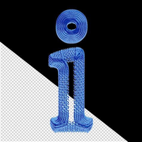 Símbolo hecho de dólar azul signos 3d letra i Archivo PSD Premium