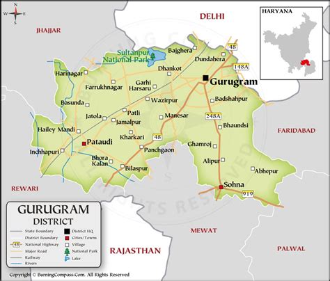 Gurugram District Map Gurgaon District Map Haryana India 52 Off