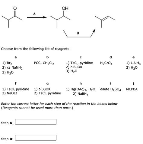 Solved Practice The Skill 12 22 Identify The Reagents