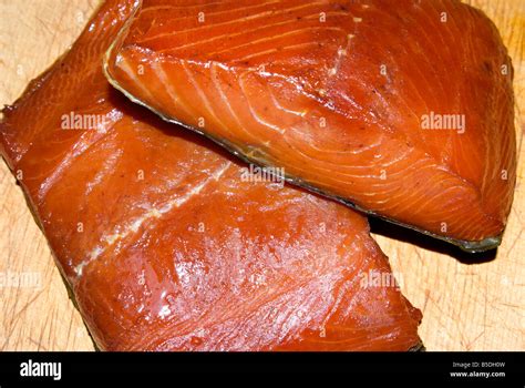 Smoked Salmon Stock Photo Alamy