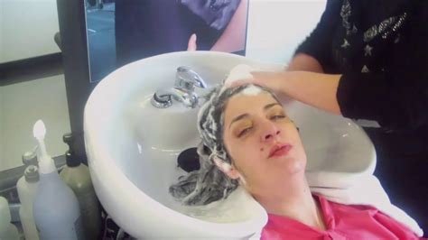 The Very Long Black Hair Of A Lady Being Washed In Salon Youtube