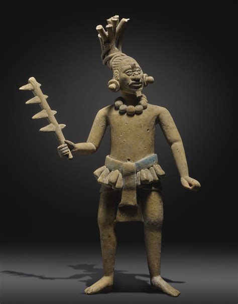 Maya Figure Of A Warrior Jaina Late Classic Circa Ad 550 950 Height