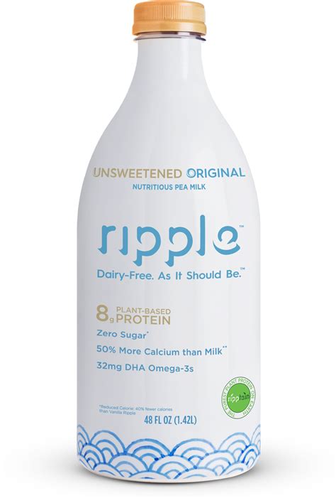 Unsweetened Original Dairy Free Plant Based Milk Ripple Foods