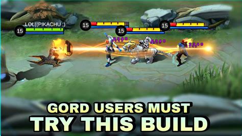 GORD BEST BUILD INSANE DAMAGE TOP 1 GLOBAL GORD MLBB YouTube