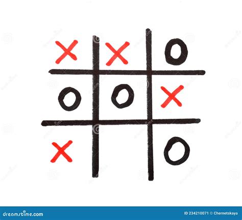 Hand Drawn Tic Tac Toe Game On White Background Stock Image Image Of