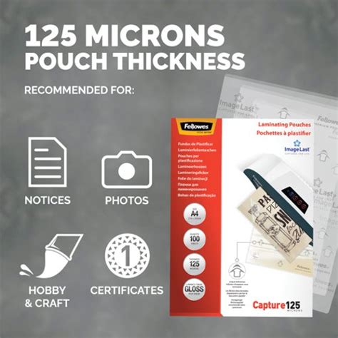 Buy Fellowes A Capture Laminating Pouch Micron Pack Of