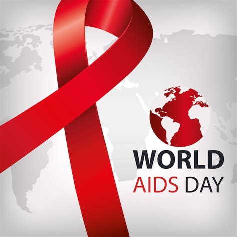 Premium Vector World Aids Day With Ribbon