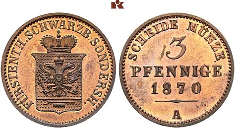 Günther Friedrich Carl II 1835 1880 Ku 3 Pfennig 1870 A 4 47 g