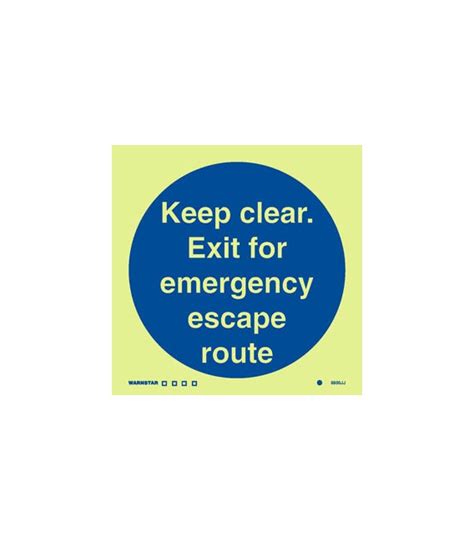 Mandatory Signs Photoluminescent Rigid Pvc Keep Clear Exit For Emergency Escape Route 5800ggpr