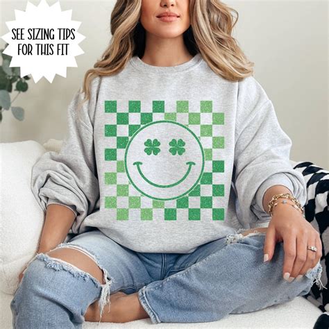 St Patricks Day Smiley Face Sweatshirt Retro St Patricks Day Shirt