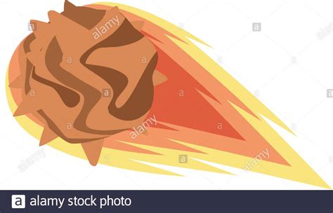 Flame Meteorite Icon Flat De Stock Vector Image Art Alamy