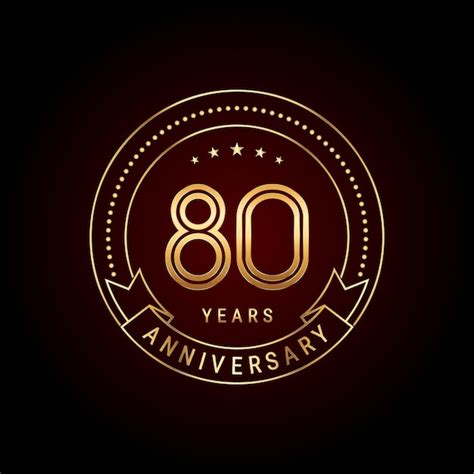 Premium Vector 80 Year Anniversary Template Design