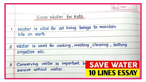 10 Lines Essay On Save Water In English Save Water 10 Lines Essay I