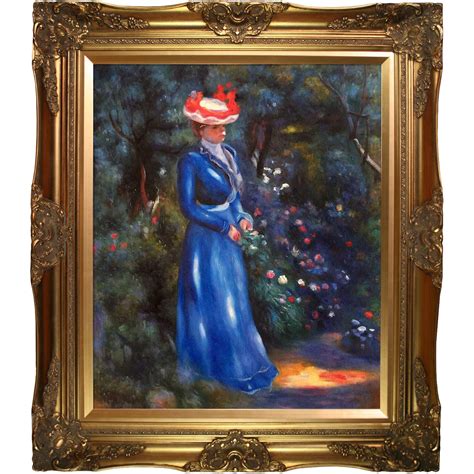 La Pastiche Woman In A Blue Dress Standing In The Garden Of St Cloud