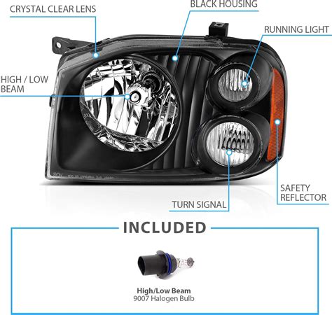 Amerilite Conjunto De Faros Delanteros De Repuesto Negros