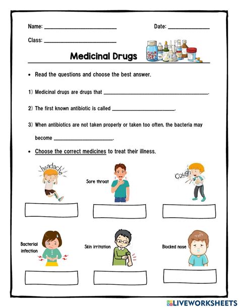 Worksheet On Medicines For Kindergarten