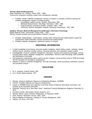 Howard Mann Resume 10 2016 Ver 5 Small Font PDF