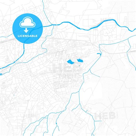 Vector Map Of Cluj Napoca Cluj Romania With Emphasis On Water Areas