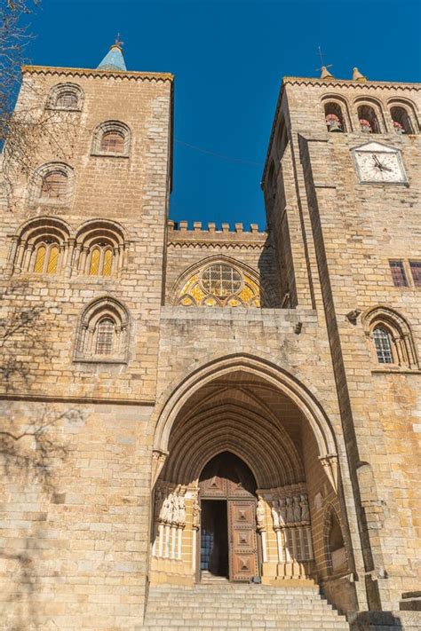 Architectural Details Of The Pretty Gothic Cathedral Of Evora Portugal