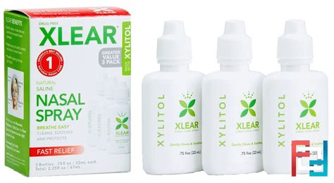 Xylitol Natural Saline Nasal Spray Xlear 3 Bottles 75 Fl Oz 22 Ml