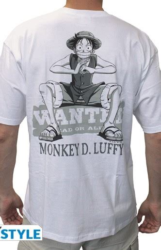 Camiseta One Piece Luffy Wanted Blanca Universo Funko Planeta De