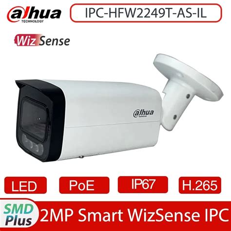 Dahua IPC HFW2249T AS IL 2MP Smart H 265 Dual Light Full Color IR 60M