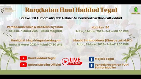 Live Puncak Acara Haul Al Imam Al Quthb Al Habib Muhammad Bin Thohir Al