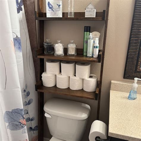 Over The Toilet Ladder Shelf Bathroom Organizer Leaning Ladder Shelf