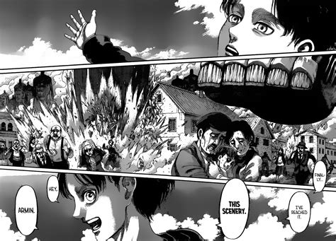 Young Eren and the titan rumbling, chapter 131 manga panel AOT | Manga ...