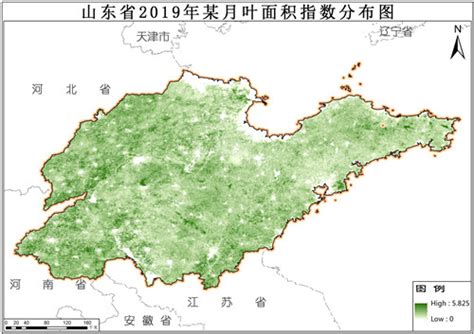 山东省2019年叶面积指数逐月数据 地理遥感生态网