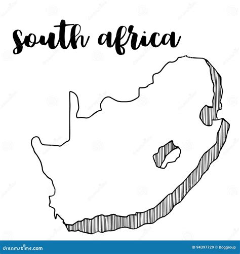 Hand Drawn Of South Africa Map Stock Illustration Illustration Of