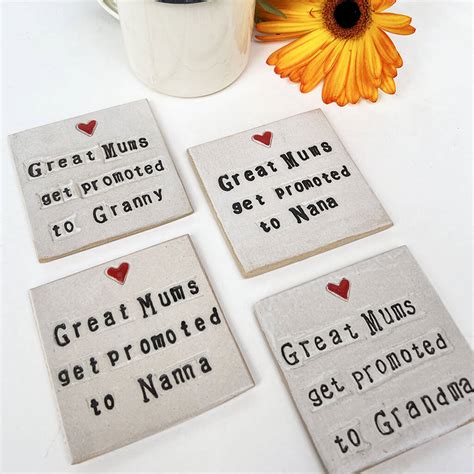 Square Great Mums Get Promoted To Nanny Coaster By Juliet Reeves Designs