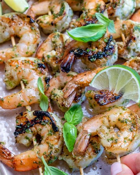 Grilled Garlic Herb Shrimp Skewers Clean Food Crush