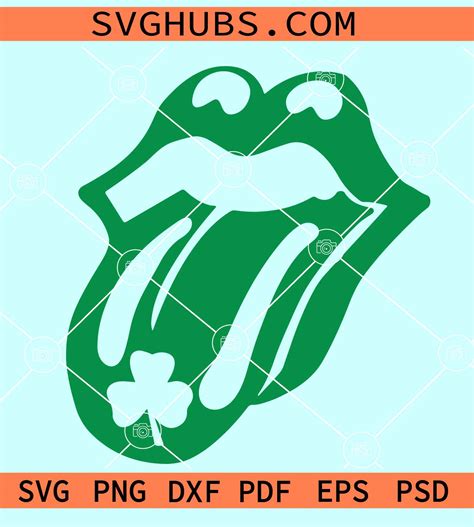 St Patricks Day Lips Svg St Patricks Day Svg Shamrock Tongue Svg