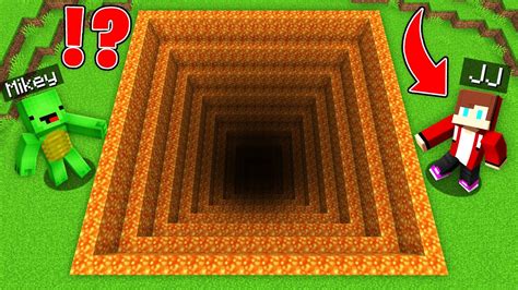 Jj And Mikey Found A The Biggest Lava Pit In Minecraft Maizen Youtube