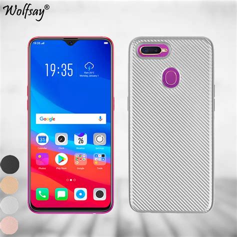 Wolfsay Soft Rubber Silicone Phone Fundas Oppo F Case New Carbon Fiber