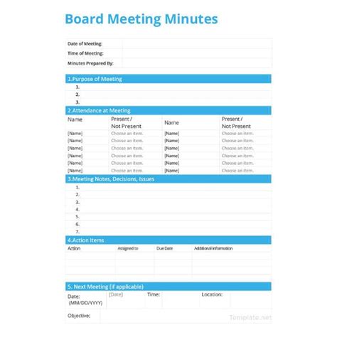 46 Sample Minutes Of Meeting Templates Doc Pdf