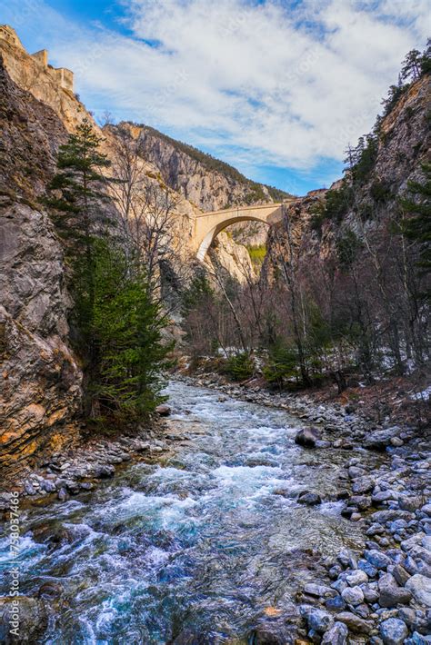 Pont D Asfeld Asfeld Bridge Spanning The Durance Gorges To Reach