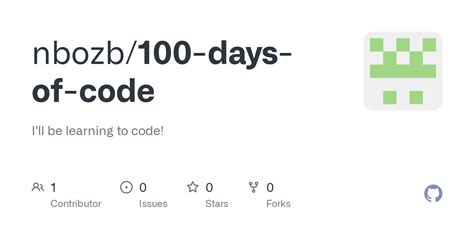 GitHub - nbozb/100-days-of-code: I'll be learning to code!