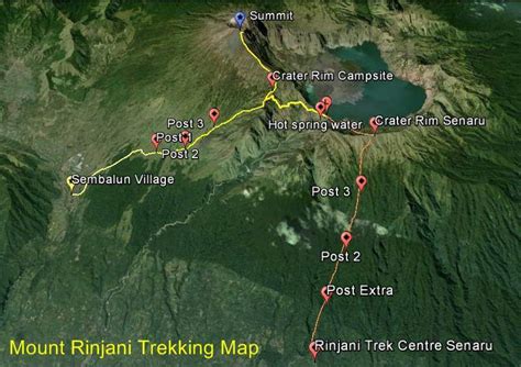 Mount Rinjani Trekking Map Rinjani Trekking