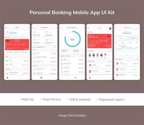 Premium Psd Personal Banking Mobile App Ui Kit