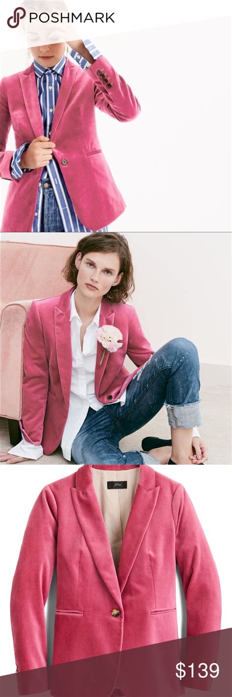 Jcrew Parke Pink Velvet Blazer Velvet Blazer Clothes Design Blazer