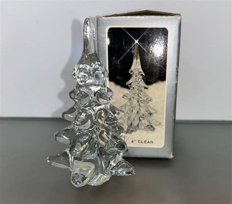 Art Glass 4 Christmas Tree Vintage Crystal Glass Christmas Tree Glass Christmas Trees 4 12