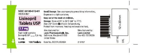 Lisinopril By Lupin Pharmaceuticals Inc LUPIN LIMITED LISINOPRIL Tablet