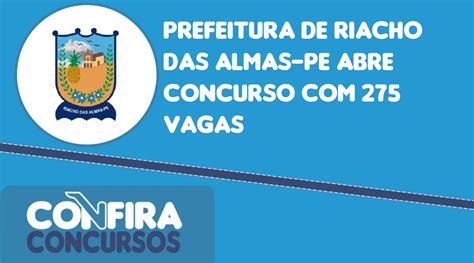 Prefeitura De Riacho Das Almas PE Abre Concurso 275 Vagas