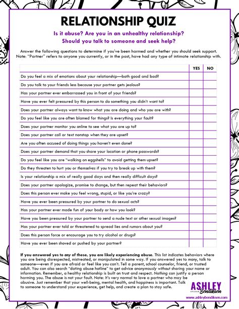 Handout Relationship Quiz Ashley Bendiksen