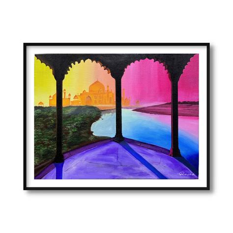 Taj Mahal Painting Print Taj Mahal Paper Print Acrylic - Etsy