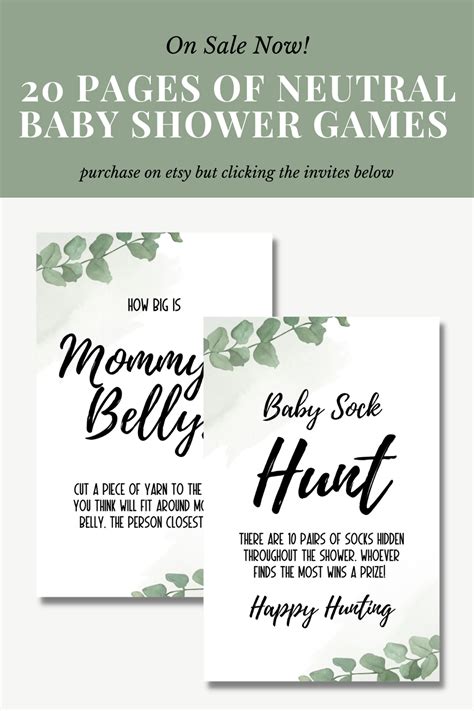 Green Baby Shower Games Bundle Printable Baby Party Games Etsy Easy