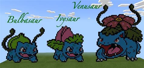 Bulbasaur Evolution Pixel Art | Minecraft Amino